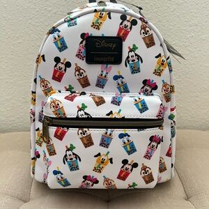 Disney Loungefly Kids Backpack - White with Multicolor Characters